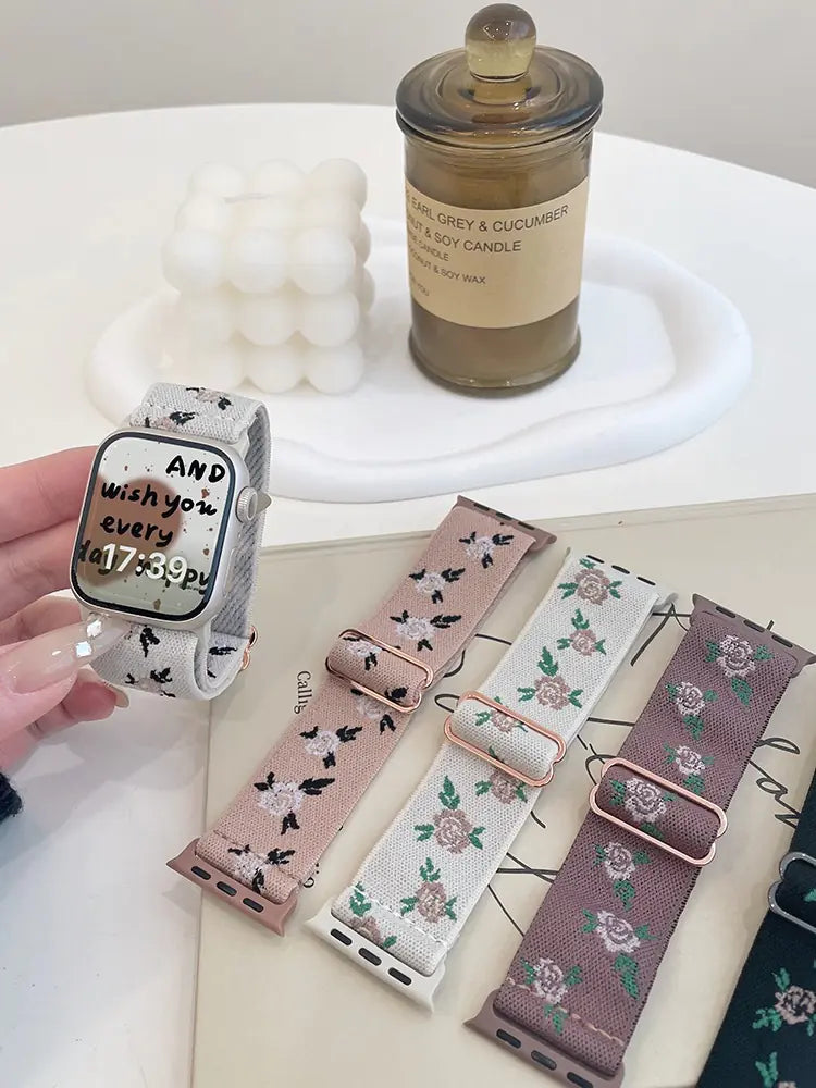 Floral Woven Band for Apple Watch Series 8