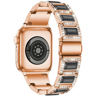 Rose gold with black opal