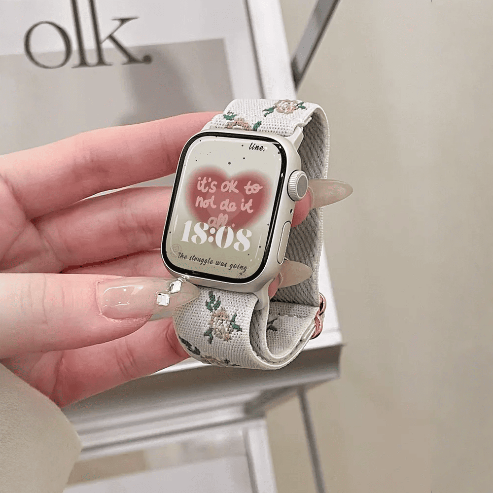 Floral Woven Apple Watch Band