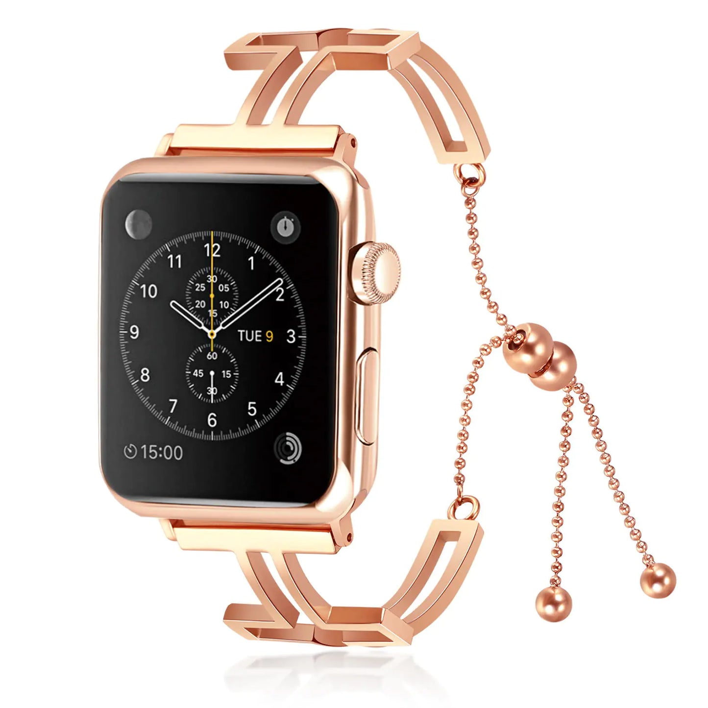 Fashionable Metal Hollow Bracelet Watch Strap with Tassels