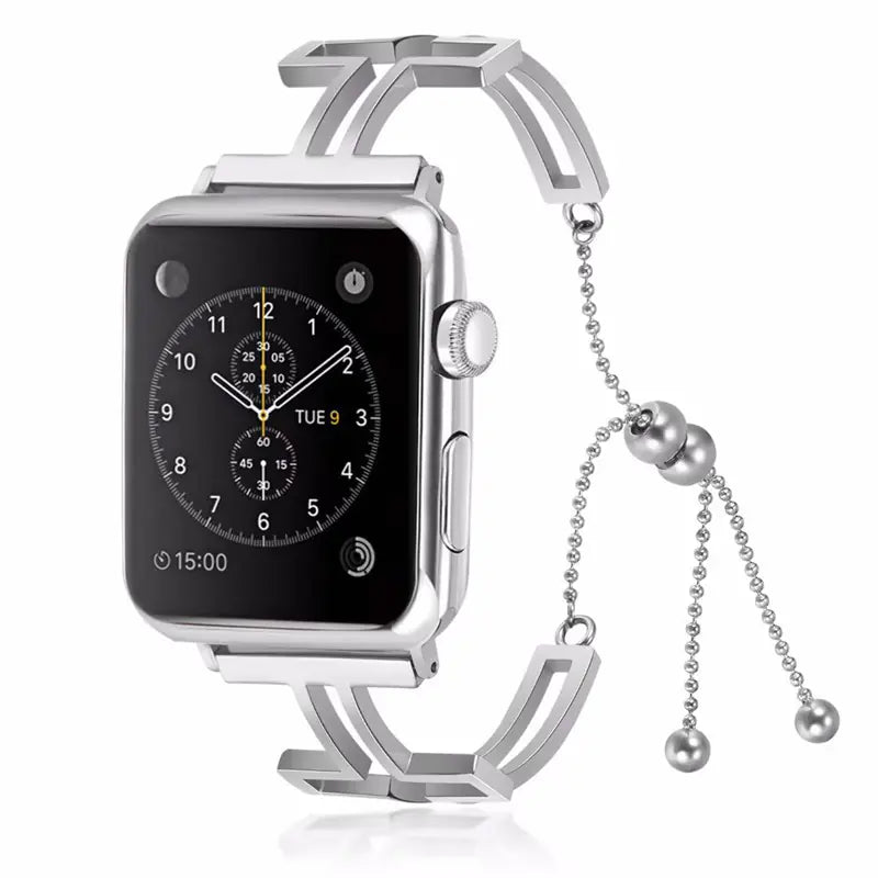 Fashionable Metal Hollow Bracelet Watch Strap with Tassels