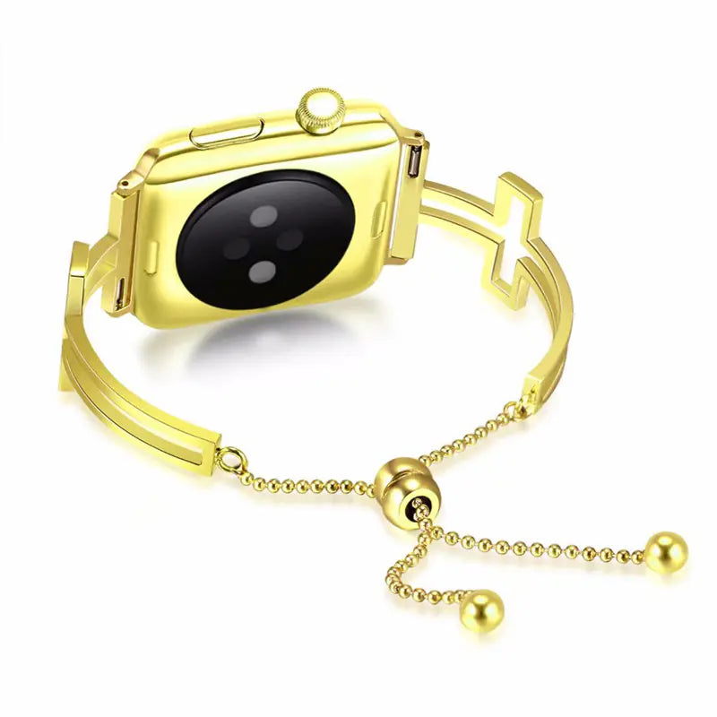 Fashionable Metal Hollow Bracelet Watch Strap with Tassels
